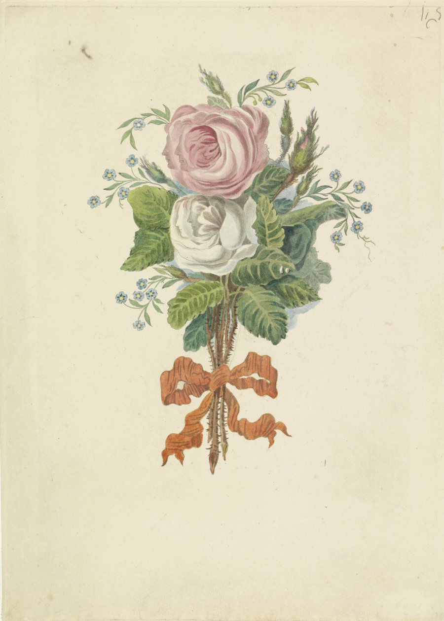 Roser med silhuettene til kongefamilien, 1816 av Leonardus Schweickhardt