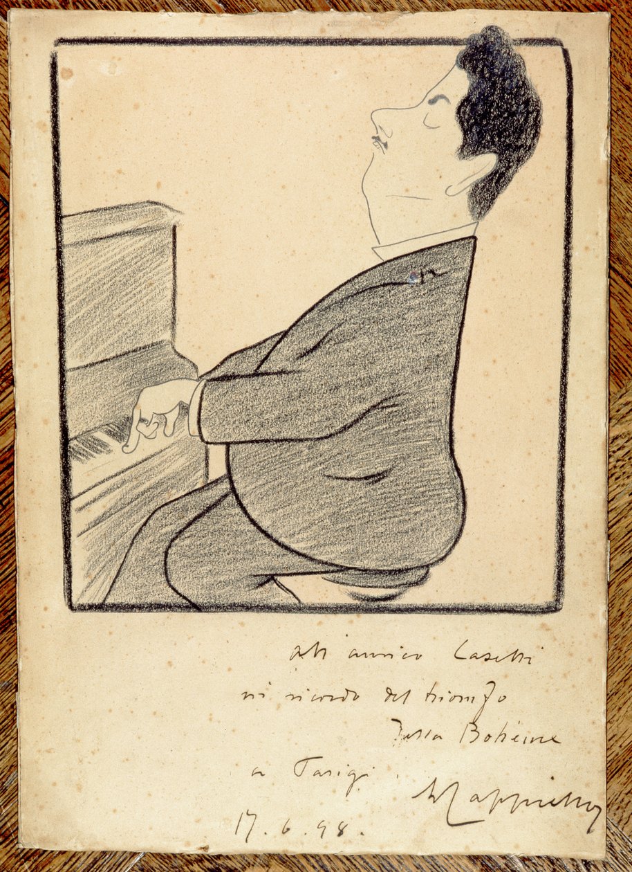 Karikatur av Giacomo Puccini (1858-1924), 1898 av Leonetto Cappiello