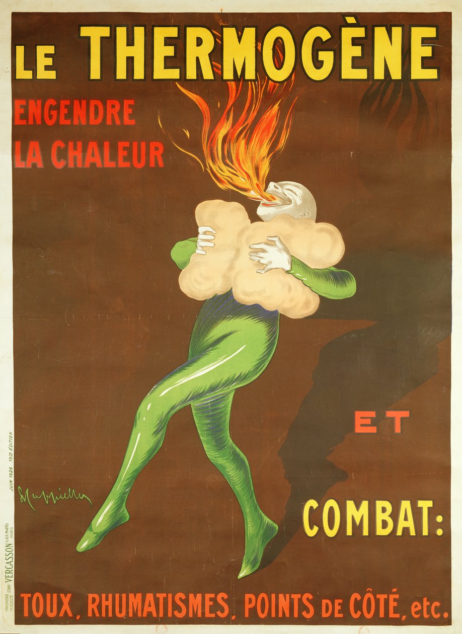 Plakat som reklamerer for «Thermogene»-varmeputen, 1926 av Leonetto Cappiello