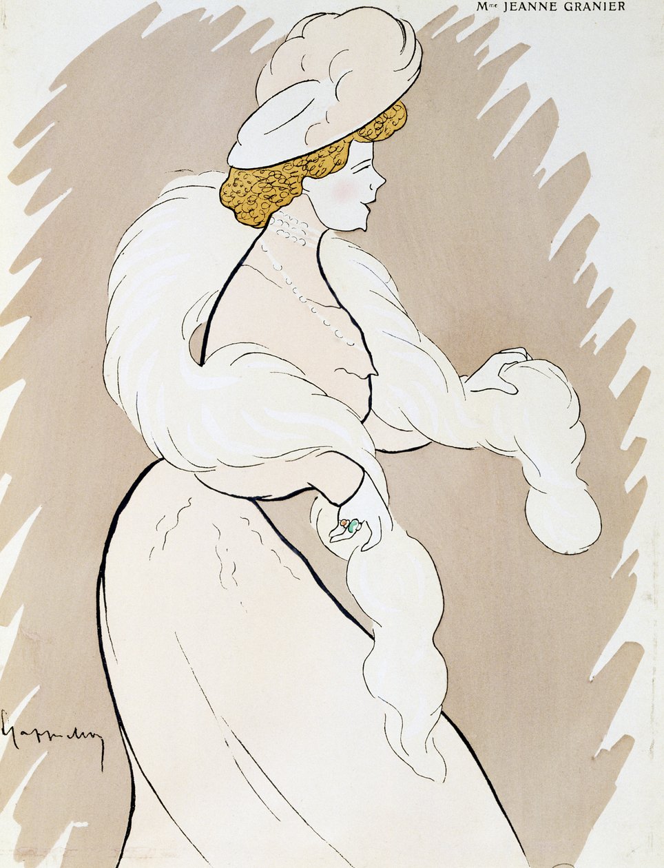 Skuespillerinne Jeanne Granier (1852-1939), tegning av Leonetto Cappiello (1875-1942) av Leonetto Cappiello