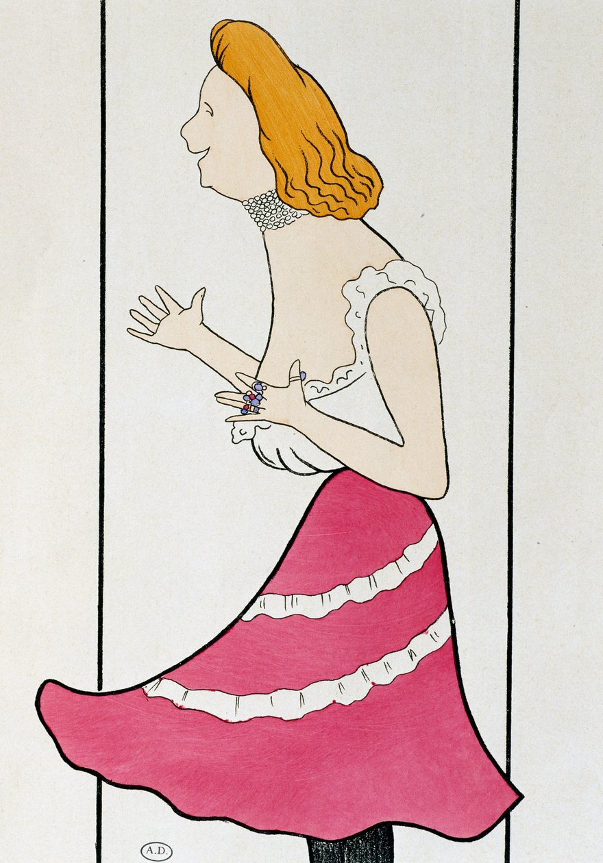 Skuespillerinne Mademoiselle Cassive i La Dame de Chez Maxim, av Georges Feydeau (1862-1921), karikatur av 1899 av Leonetto Cappiello (1875-1942) av Leonetto Cappiello