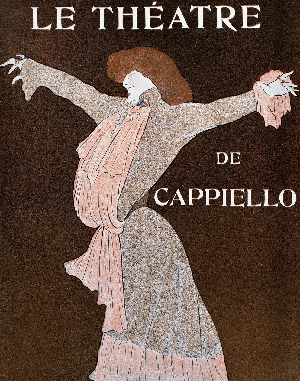 Skuespillerinne Sarah Bernhardt (1844-1923), illustrasjon av Leonetto Cappiello (1875-1942), fra det franske magasinet Le Theatre, april 1903 av Leonetto Cappiello