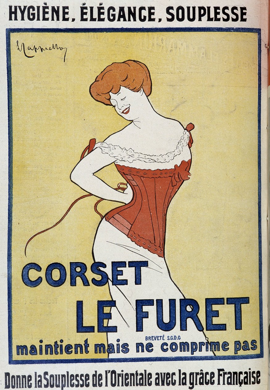Reklame "" korsett Le Ferret "" - av Leonetto Cappiello (1875-1942), i "" Le Cri de Paris "" av Leonetto Cappiello
