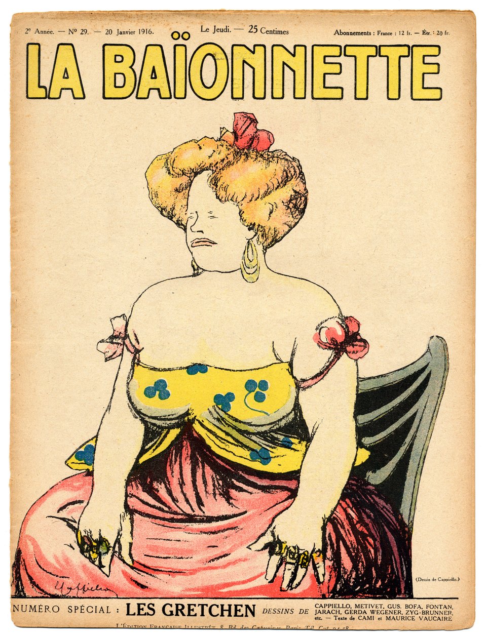 Cover av "" La Baionnette"", Satirical in Colors av Leonetto Cappiello