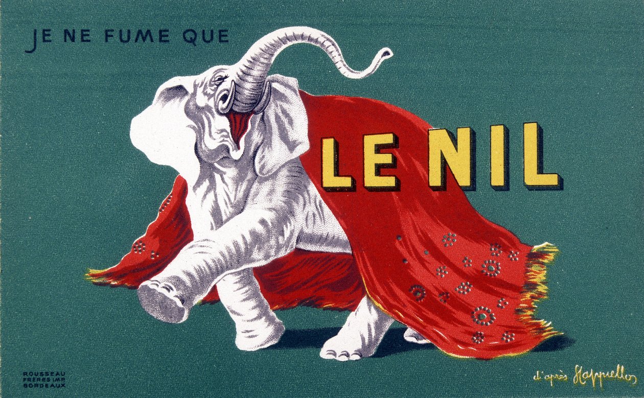 Jeg røyker bare Nilen. Sigarettreklameplakat ""Nilen"" av Leonetto Cappiello (1875-1942). sd. Det 20. århundre av Leonetto Cappiello