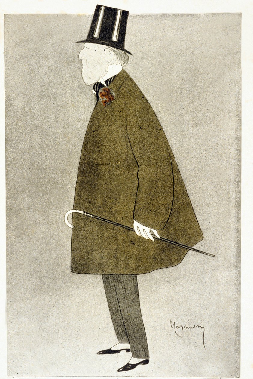 Jacques Doucet (1853¿1929), fransk motedesigner, kjent for sine elegante kjoler, laget med spinkle gjennomsiktige materialer i overlappende pastellfarger. av Leonetto Cappiello