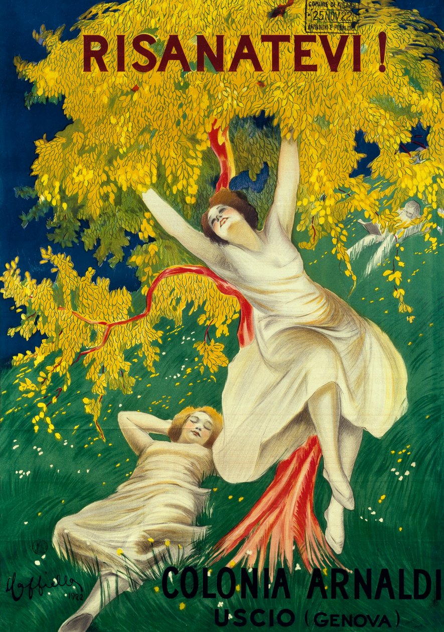 Reklameplakat for Colonia Arnaldi i Uscio (Genova) av Leonetto Cappiello