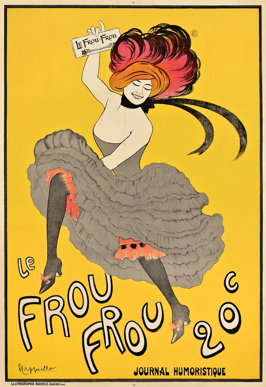 Plakat som reklamerer for det franske tidsskriftet "Le Frou Frou", 1899 av Leonetto Cappiello