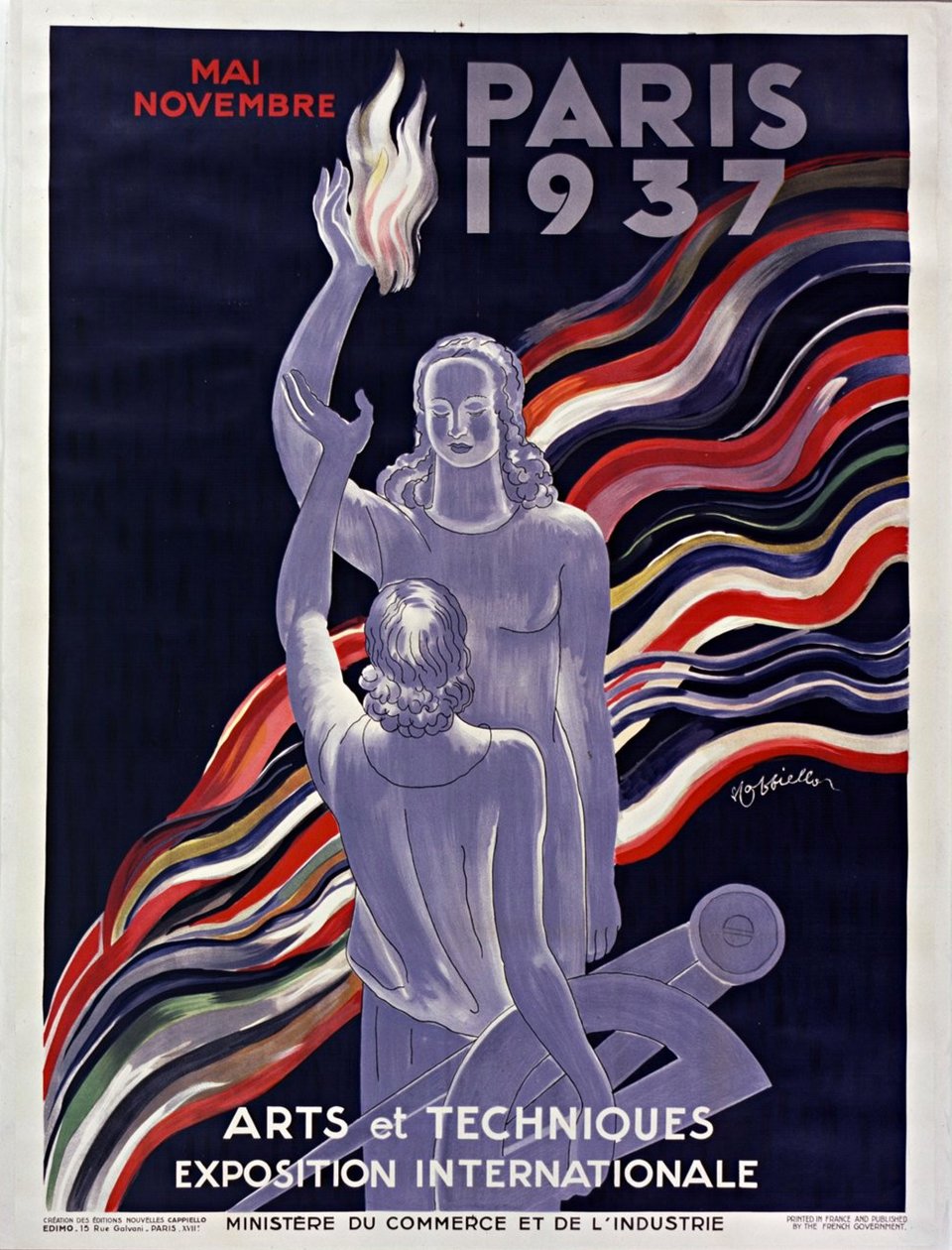 Plakat for den internasjonale utstillingen 1937 i Paris, 1937. av Leonetto Cappiello