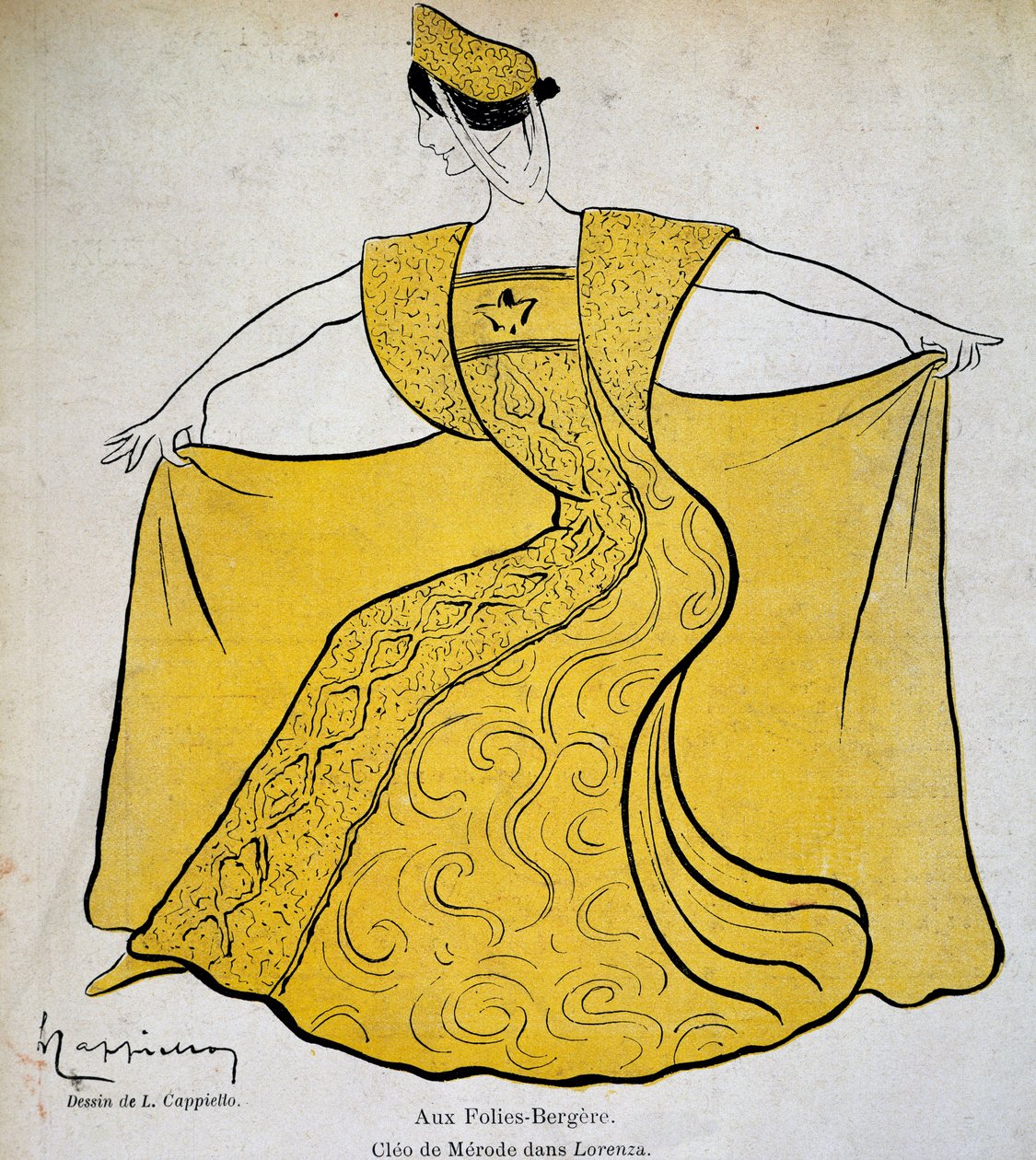 Danseren Cleo i ballettpantomimen Lorenza på Folies Bergere av Leonetto Cappiello