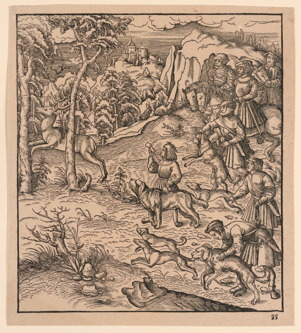 A Stag Hunt, fra "Der Weisskunig" av Leonhard Beck