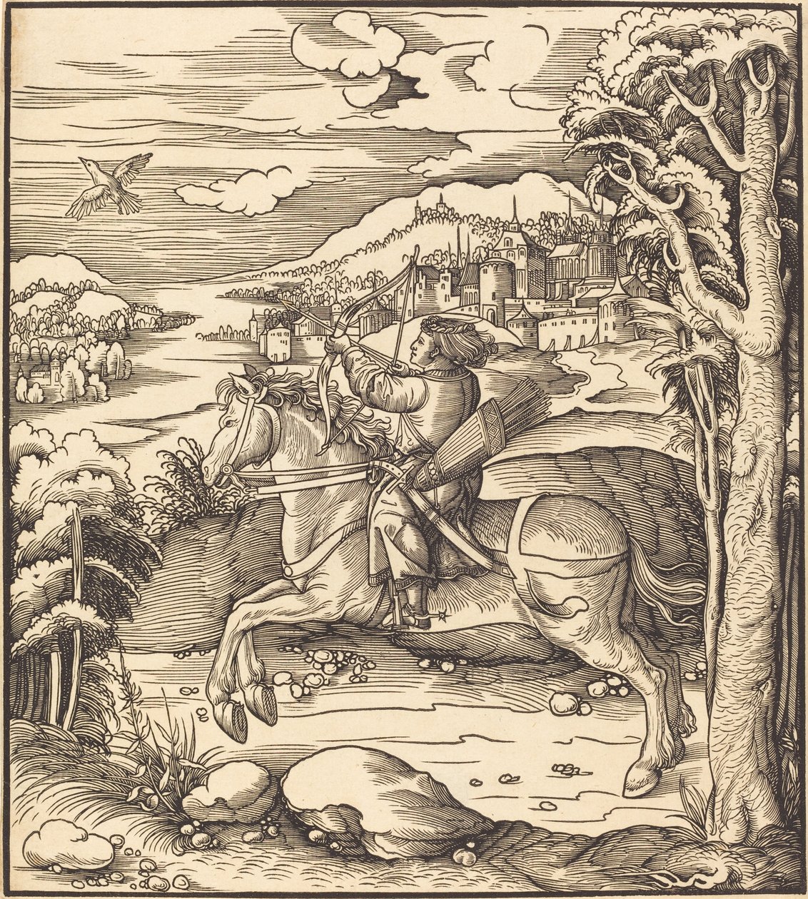 Prinsen ved fuglefangsten av Leonhard Beck