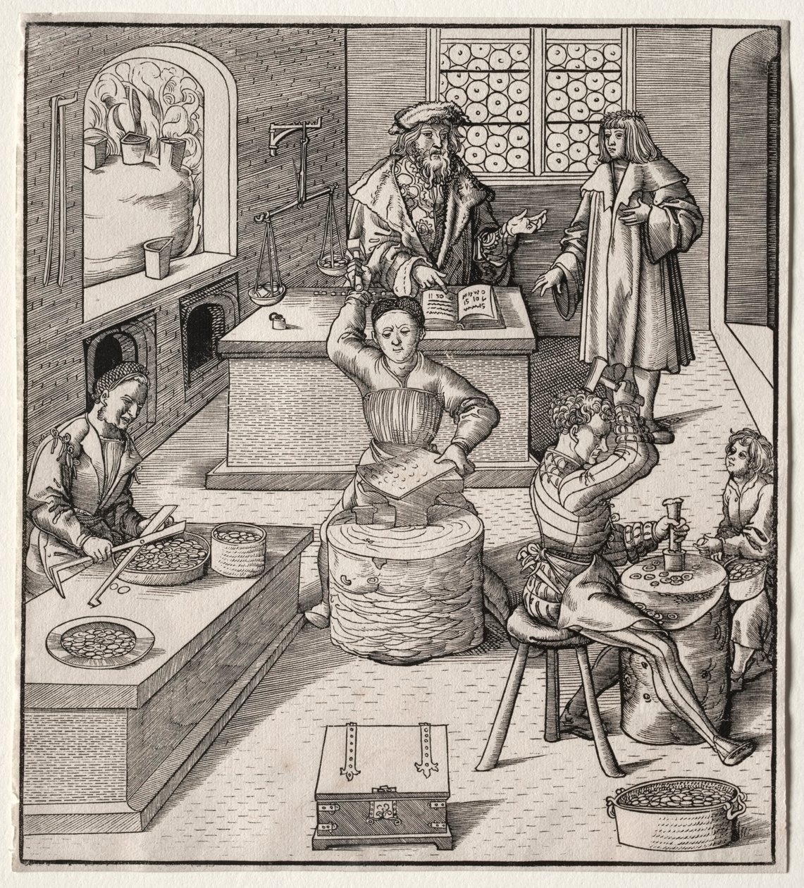 Unge Maximilian i myntverket. av Leonhard Beck