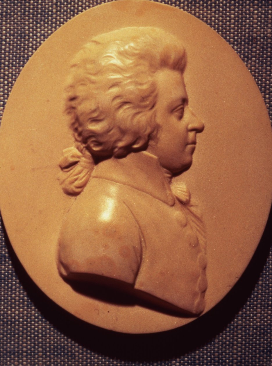 Portrettmedaljong av Wolfgang Amadeus Mozart (1756-91) av Leonhard Posch