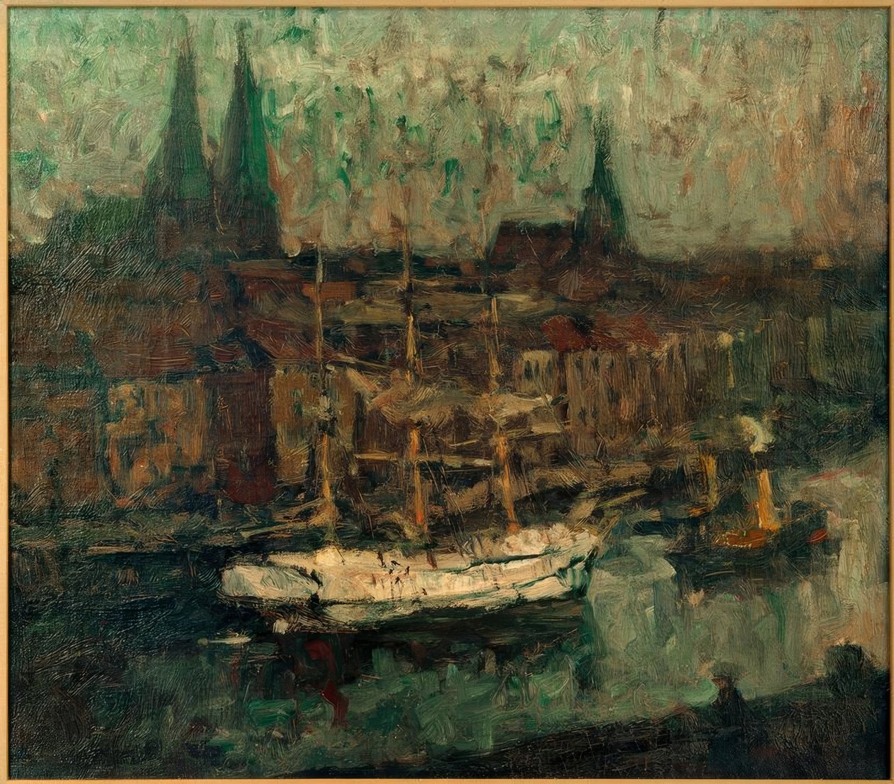 Barck i havnen i Lübeck av Leonhard Sandrock