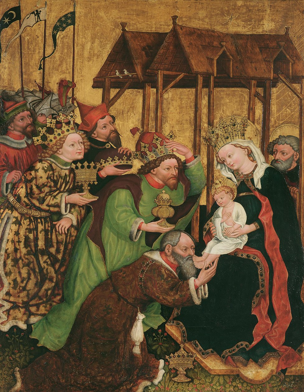 Tilbedelse av magiene (inne); Valg av Josef og Marias ekteskap (eksteriør) av Leonhard von Brixen (Lienhart Scherhauff)
