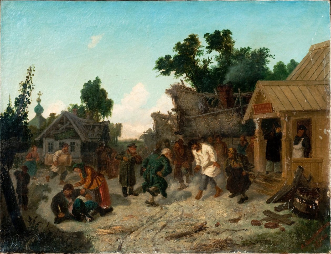 På tavernaen, 1886 av Leonid Ivanovich Solomatkin