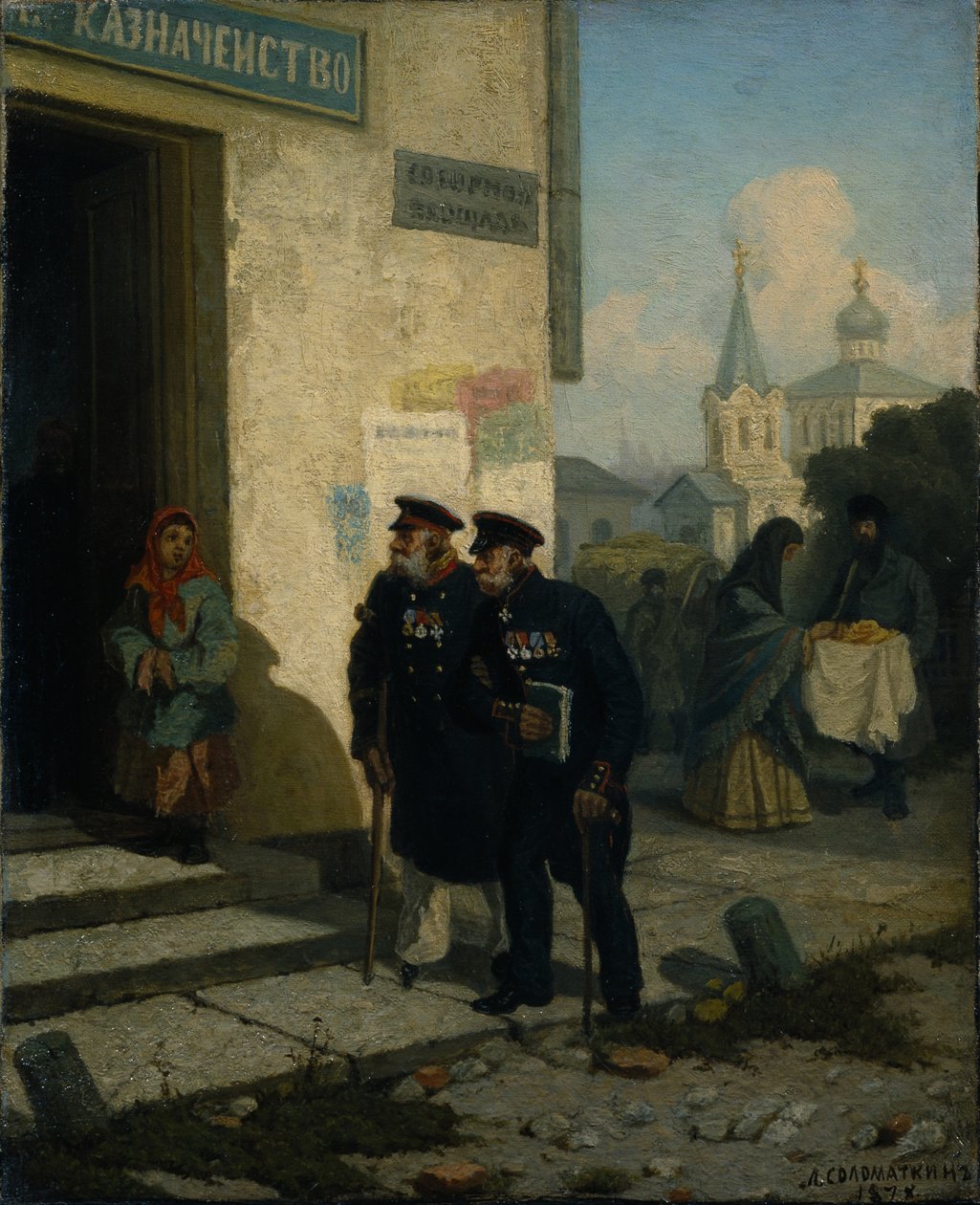 Pensjonsdagen, 1878 av Leonid Ivanovich Solomatkin