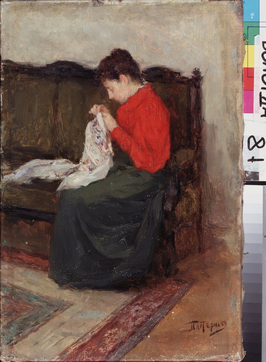 På jobb. Maleri av Leonid Osipovich Pasternak (1862-1945), olje på lerret. Russisk kunst fra 1800- og 1900-tallet, moderne kunst. Regionalt kunstgalleri, Vologda (Russland). av Leonid Osipovic Pasternak