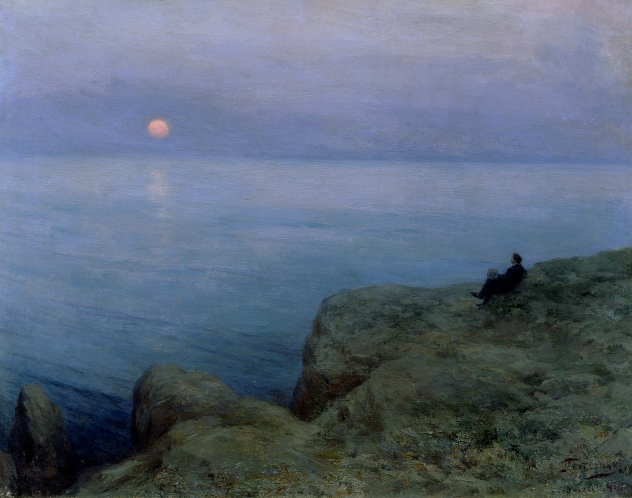 Alexander Pushkin (1799-1837) ved kysten, 1896 av Leonid Osipovic Pasternak