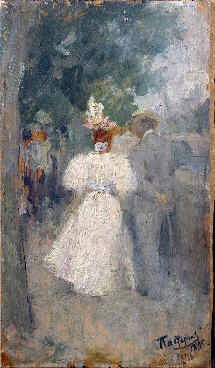 Pariser boulevard. Maleri av Leonid Osipovich Pasternak (1862-1945) av Leonid Osipovic Pasternak