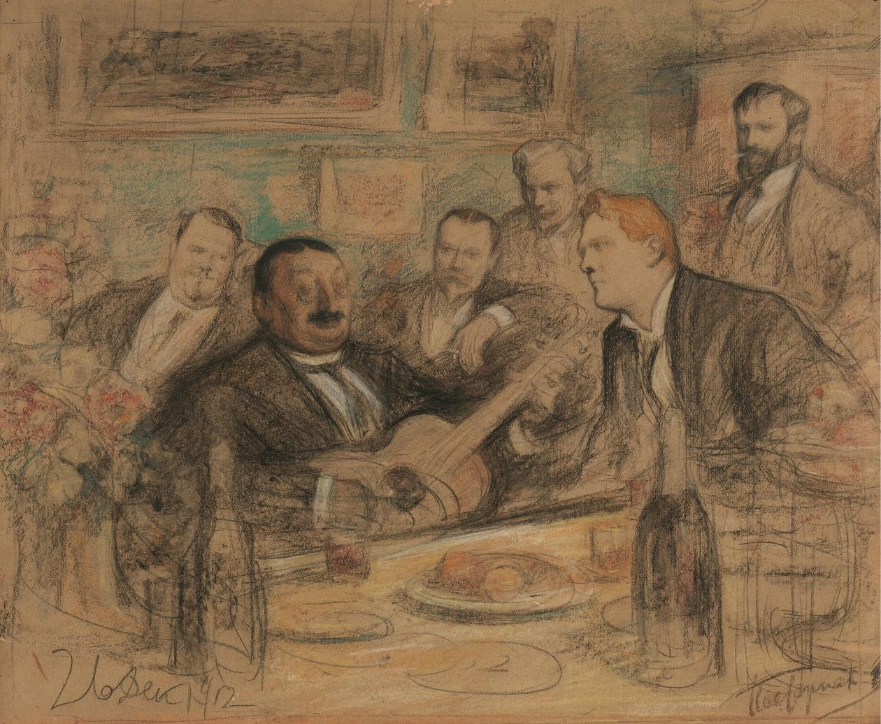 Konstantin Korovins navnedagsfest, 1912 av Leonid Osipovic Pasternak