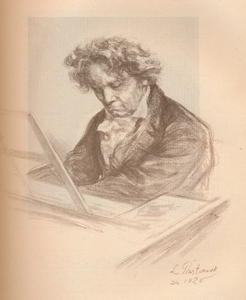 Portrett av Beethoven, 1920 av Leonid Osipovic Pasternak
