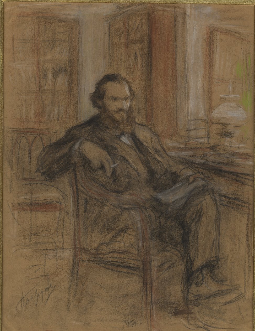 Leo Tolstoy under arbeidet med romanen Krig og fred, 1893-1903. av Leonid Osipovich Pasternak