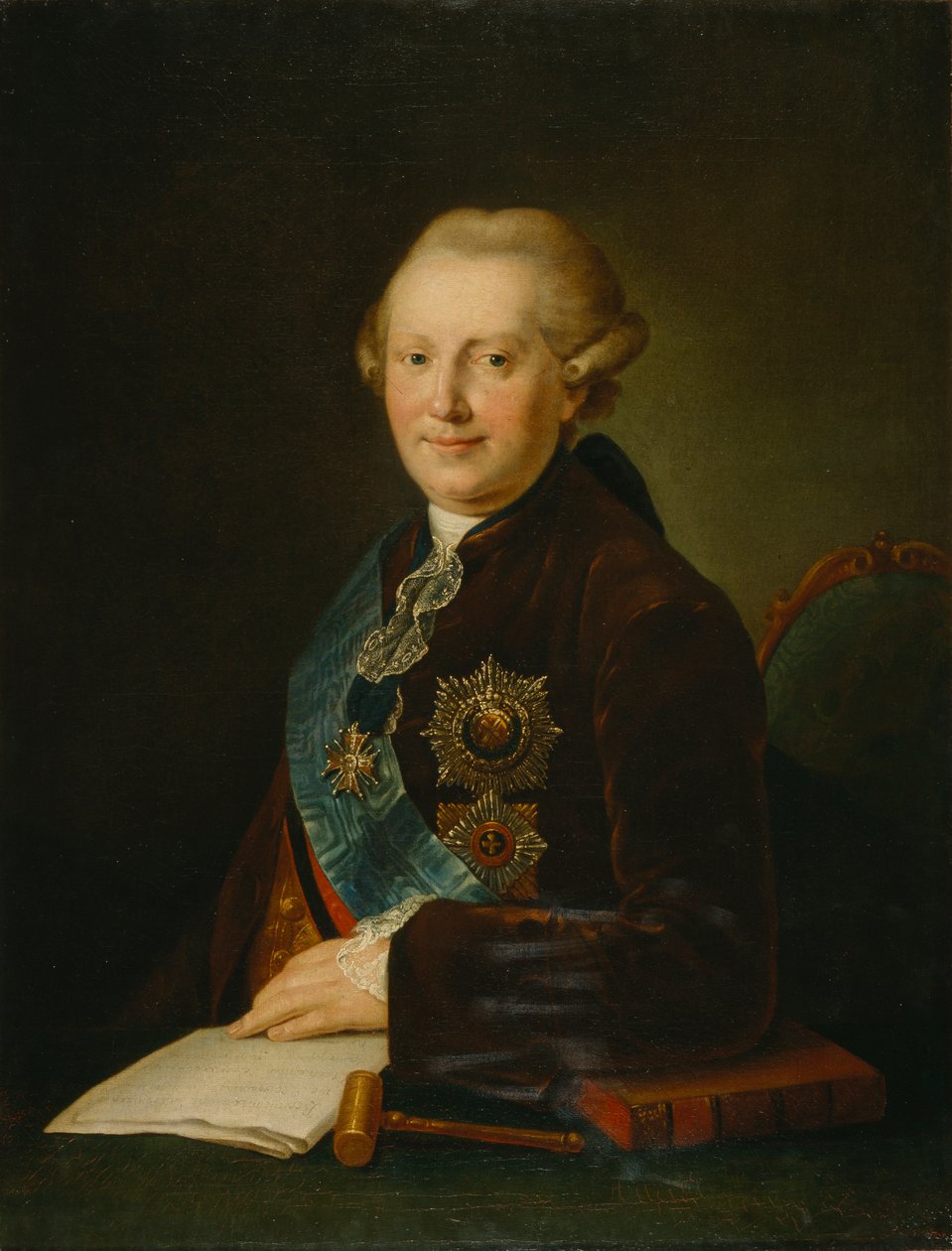 Portrett av prins Alexander Alexeyevich Vyazemsky 1727-1793, 1780-tallet av Leonty Semyonovich Miropolsky