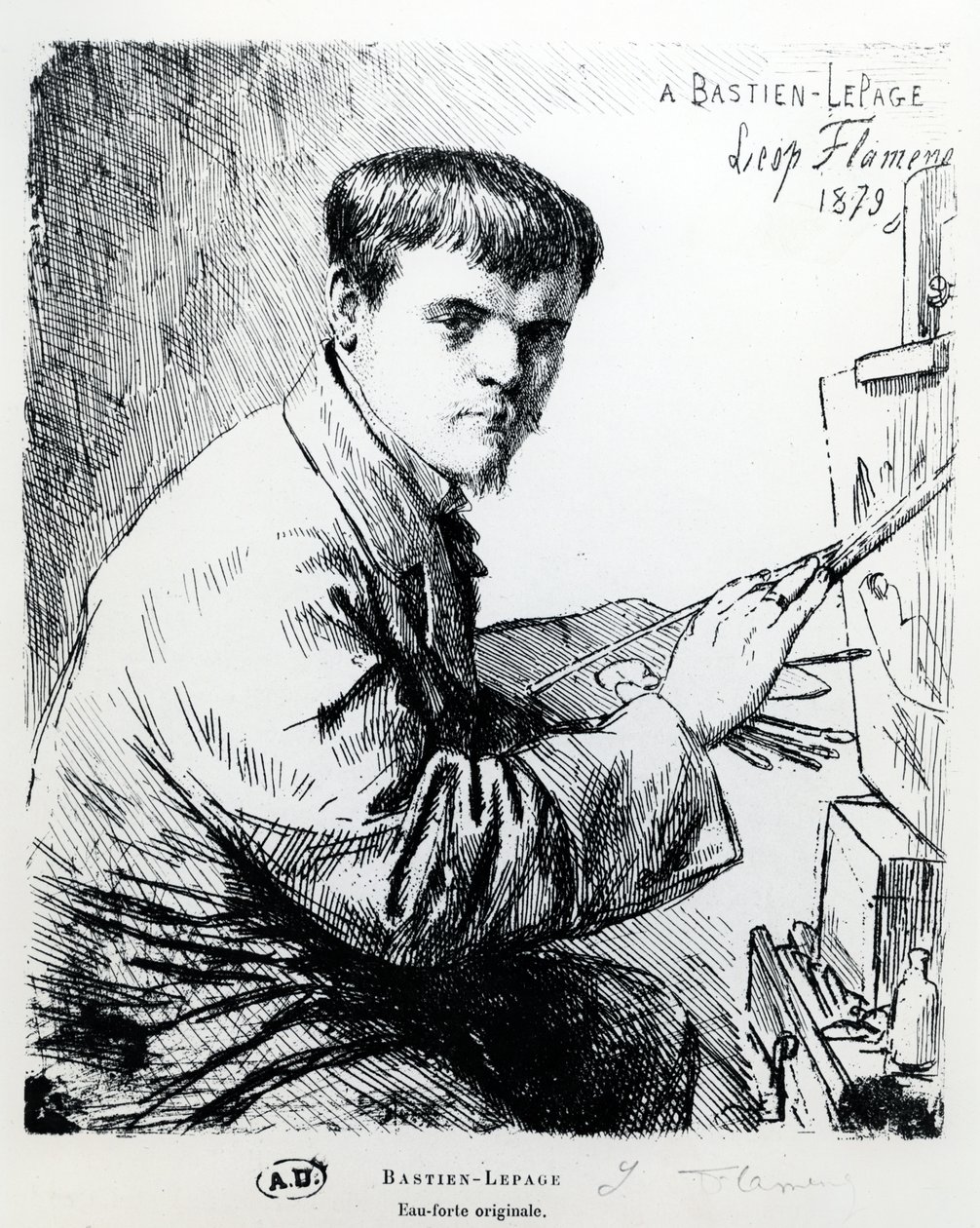 Portrett av Jules Bastien-Lepage, 1879 av Leopold Flameng