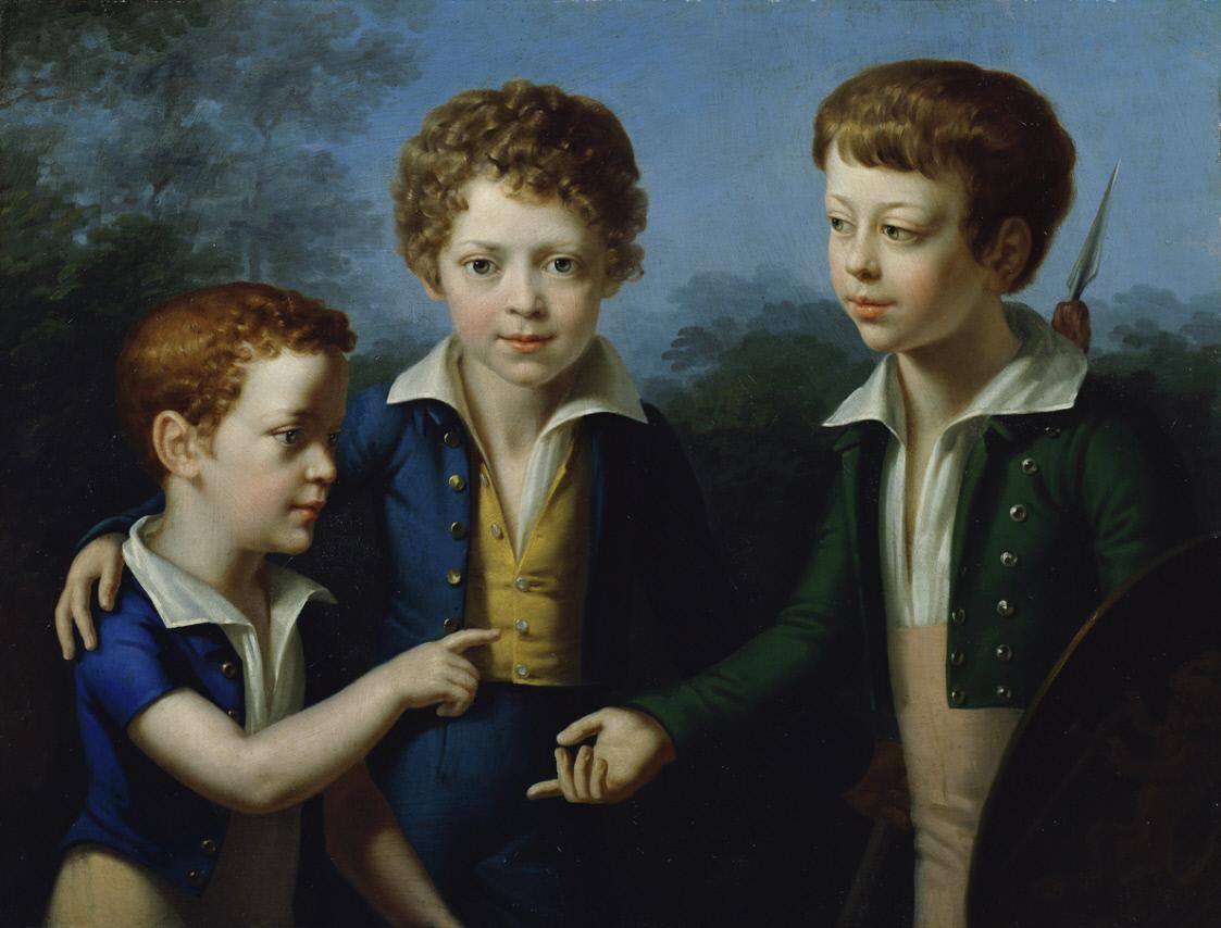 Albert, Moritz og Leopold von Neuwalln Engelsk: Albert, Moritz og Leopold von Neuwalln av Leopold Kupelwieser