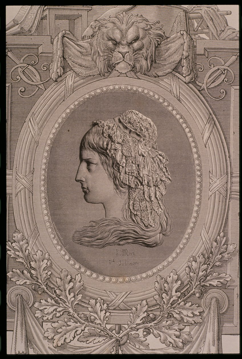 Charlotte Corday (1768-93) gravert av Stephane Pannemaker (1847-1930) av Leopold Mar