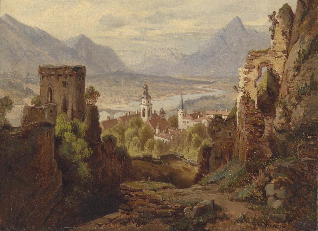 Utsikt over Rattenberg am Inn av Leopold Munsch