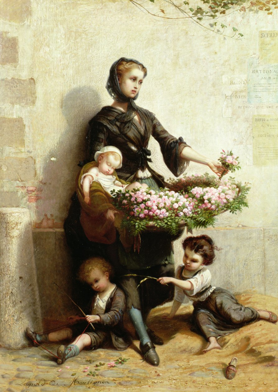 Viktoriansk blomsterselger av Leopold de Moulignon