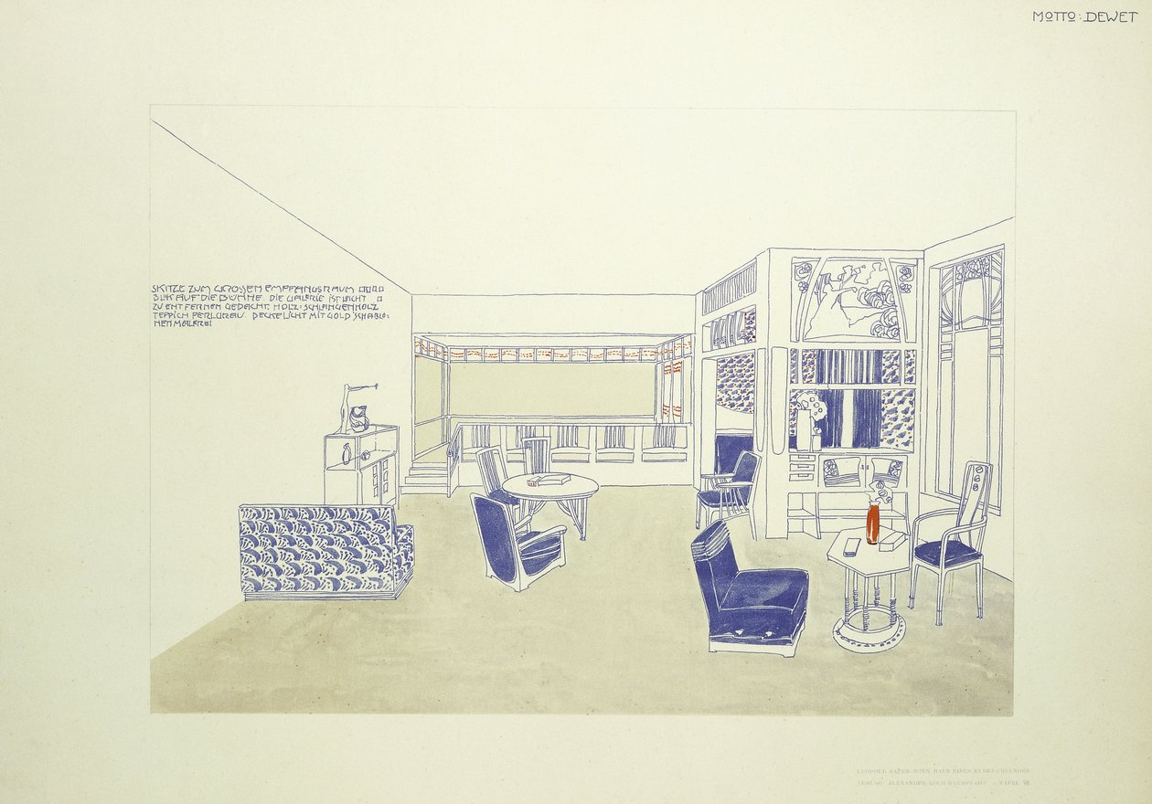A Design for a Room, ca. 1901 (litho-farge) av Leopold (after) Bauer