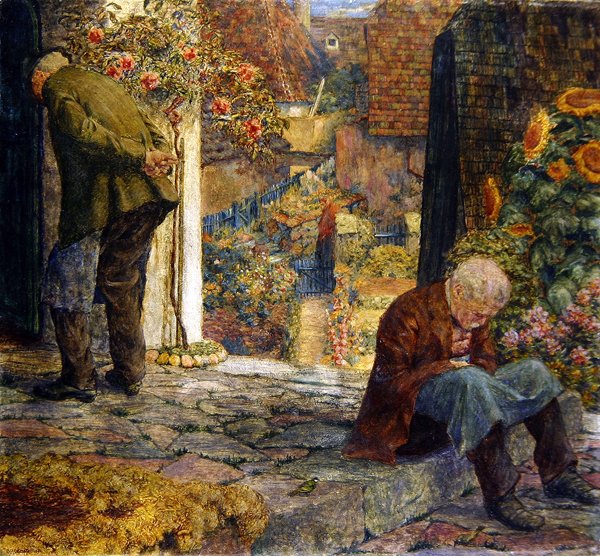 The Poor House i Melk (olje, tempera og blyant om bord) av Leopold Blauensteiner