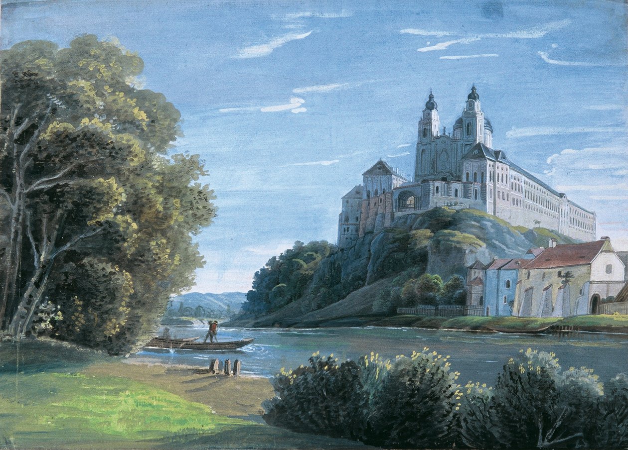 Utsikt over Melk Abbey av Leopold Blonder
