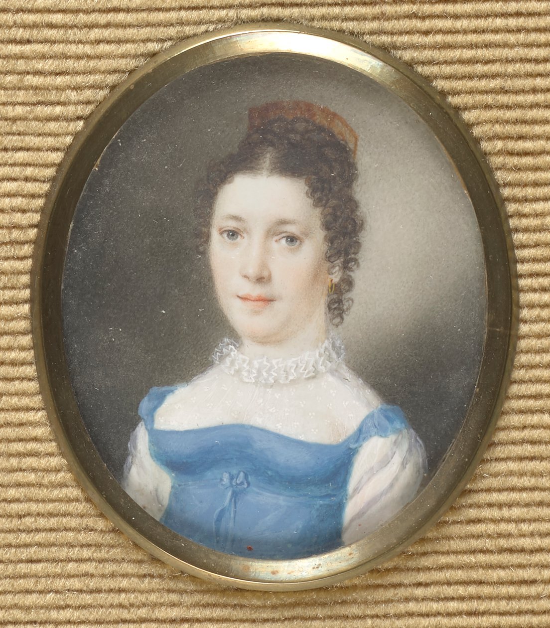 Dame i blå empire-kjole av Leopold Blonder