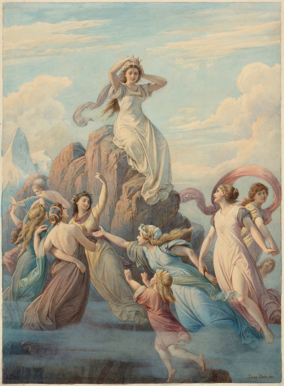 Berglied Mountain Song etter Friedrich Schiller, 1881. av Leopold Bode
