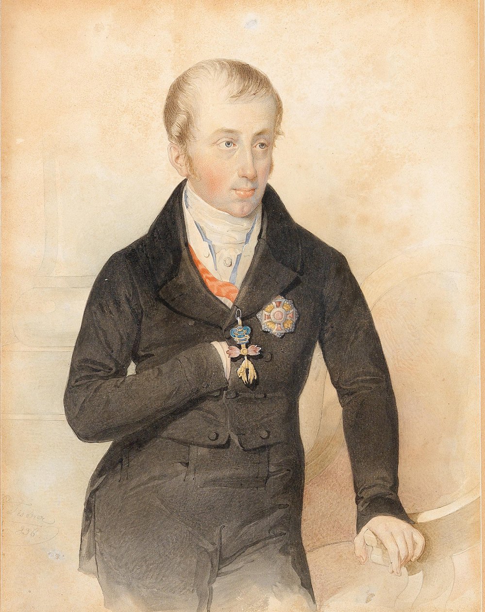Portrett av keiser Ferdinand I av Østerrike 1793-1875, 1836. av Leopold Fischer