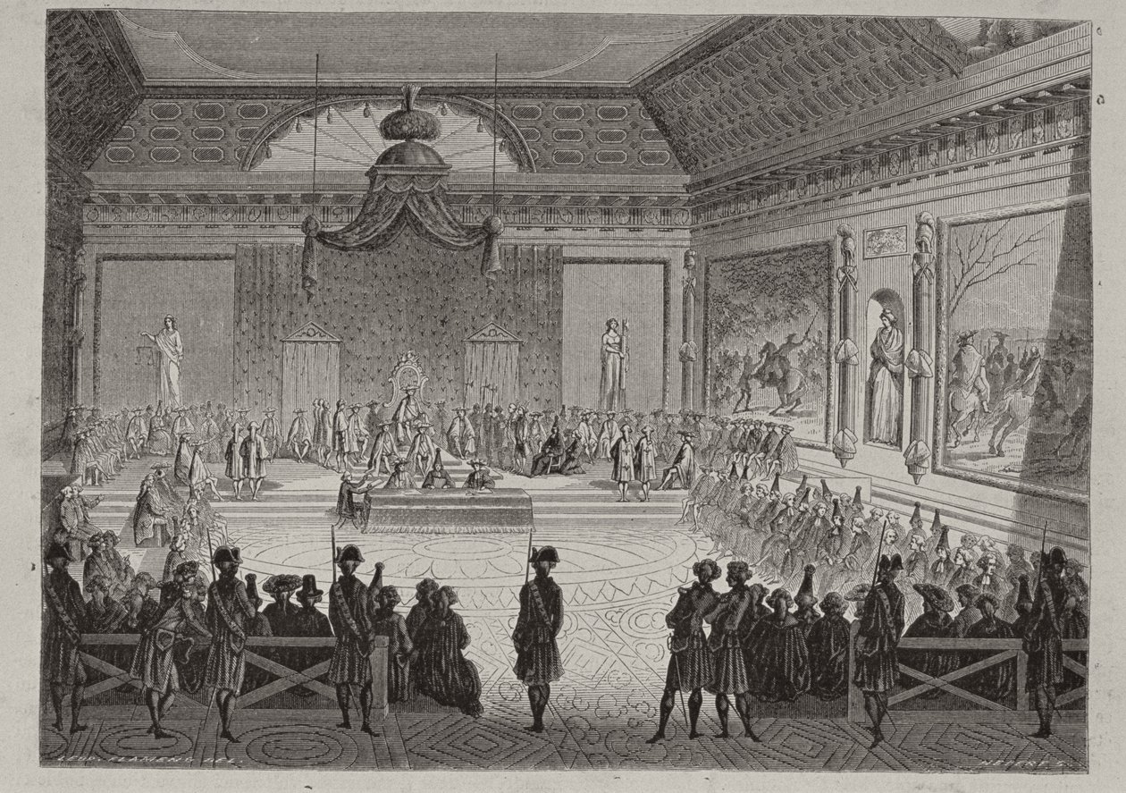 Assembly of the Notables, 1787, gravert av Antoine Auguste Ernest Hebert (1817-1908) av Leopold Flameng