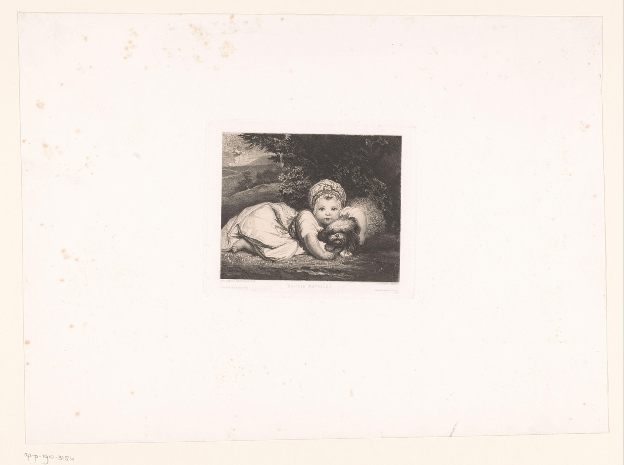 Prinsesse Sophia Matilda av Gloucester med hunden sin av Leopold Flameng