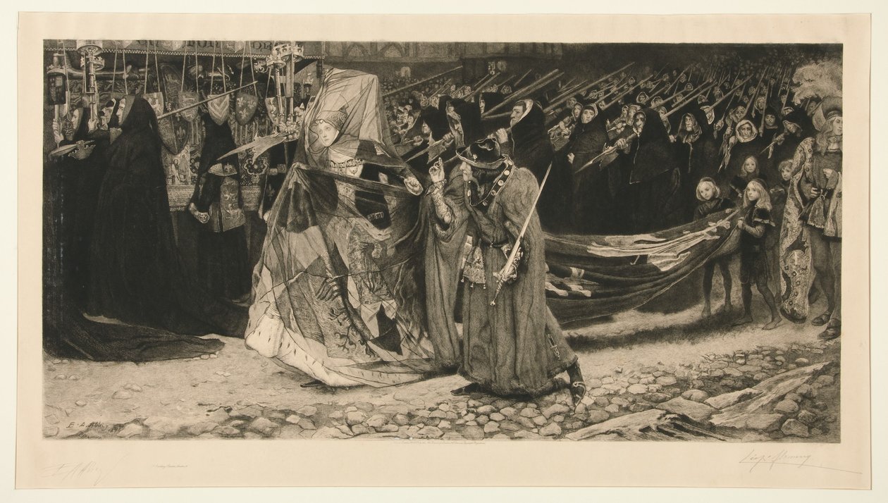 Richard, hertug av Gloucester, og lady Anne av Leopold Flameng
