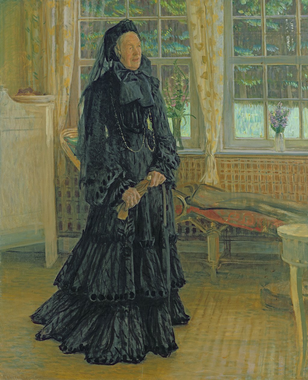 Marie Zacharias (1828-1907) Regnværsdag, 1904 av Leopold Karl Walter von Kalckreuth