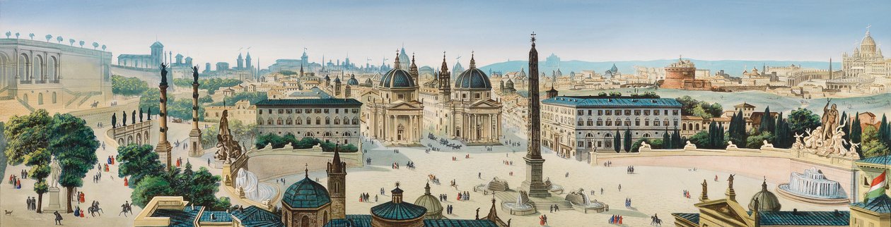 Panorama over Roma av Leopoldo Calvi
