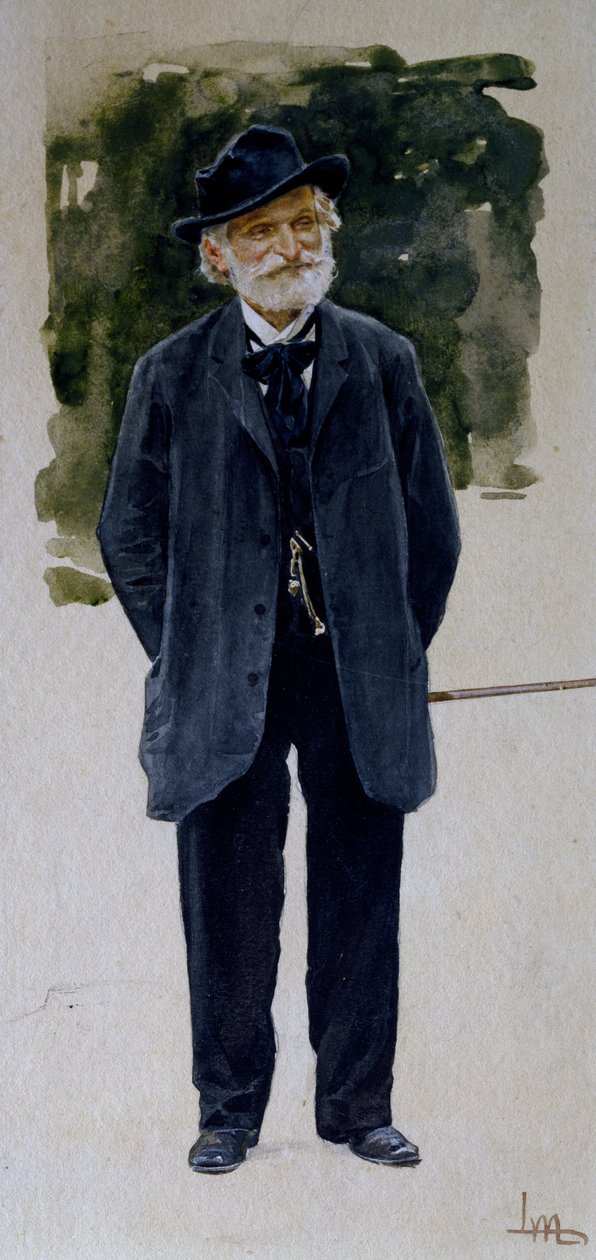 Portrett av Giuseppe Verdi (akvarell på papir) av Leopoldo Metlicovitz
