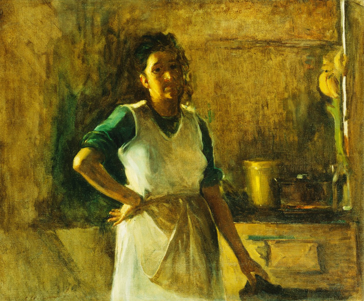 The Cook (olje på lerret) av Leopoldo Romañach
