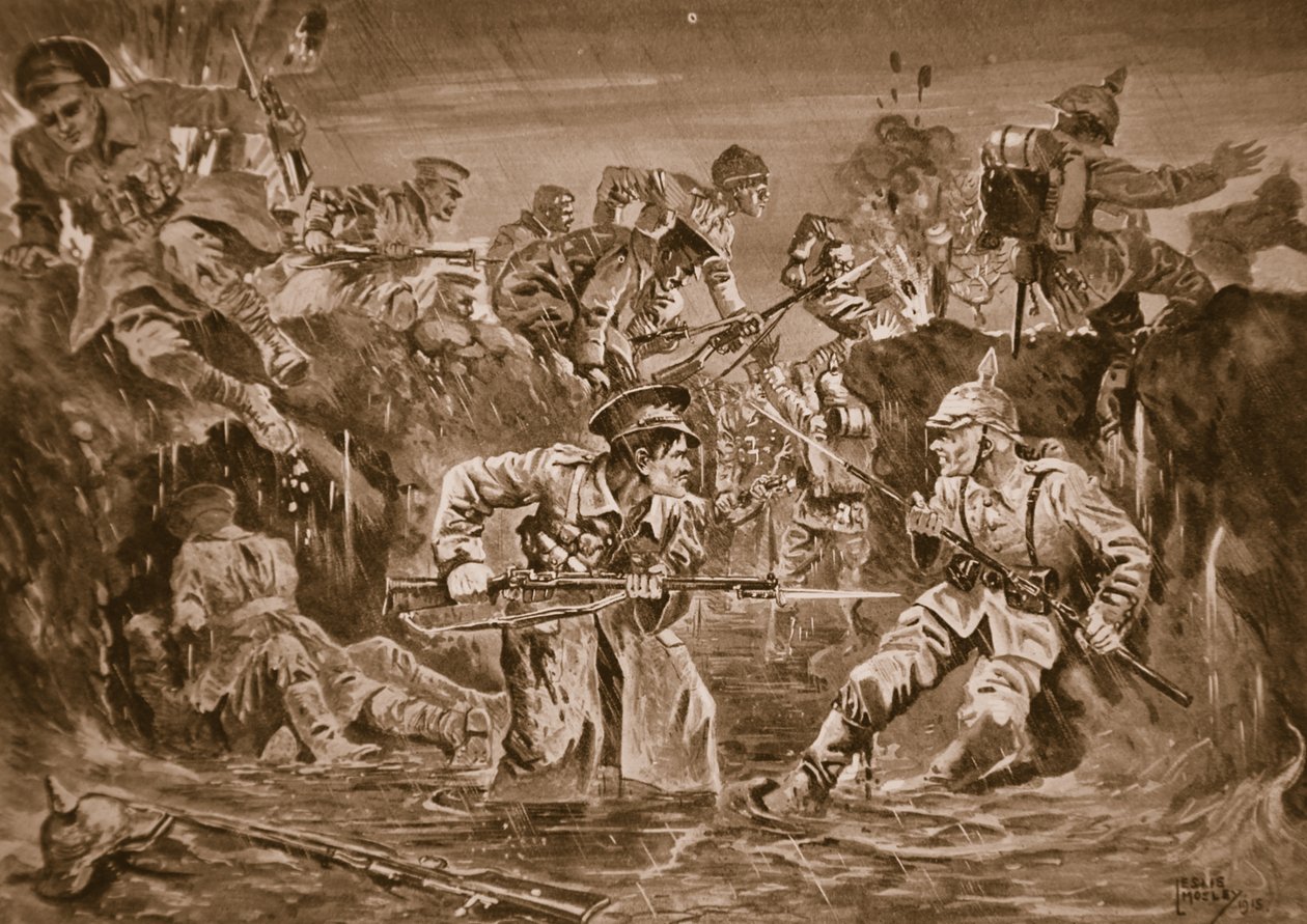 Britiske tropper, under ordre fra major Borrett, tok tilbake en skyttergrav ved Zillebeke tatt fra dem av fienden av Leslie Mosley