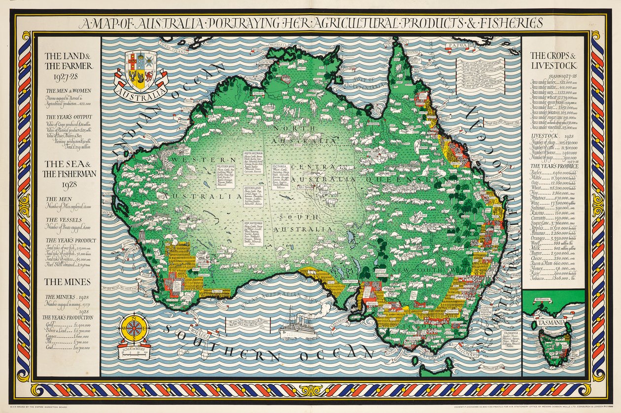 Et kart over Australia av Leslie MacDonald Gill