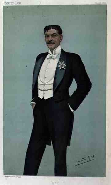 "A.B.", en "spion" tegneserie av Arthur Bourchier (1863-1927) fra Vanity Fair, 5. mars 1896 (farge litho) av Leslie Matthew Ward